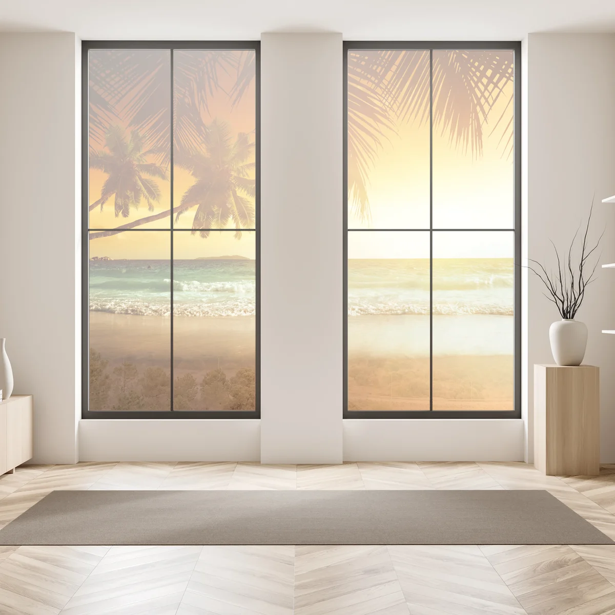 Naklejka na okno złoty zachód słońca na Karaibach Naklejka na okno złoty zachód słońca na Karaibach