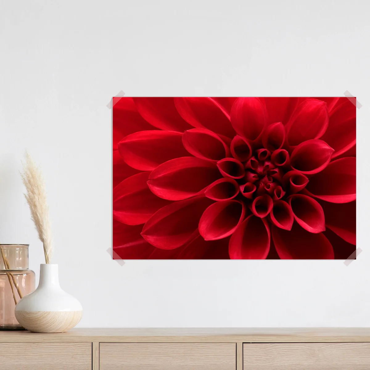 Poster nahaufnahme einer roten dahlie Poster nahaufnahme einer roten dahlie