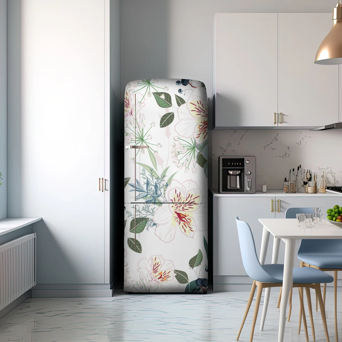Kühlschrankaufkleber zartes pastell blumenmuster Kühlschrankaufkleber zartes pastell blumenmuster