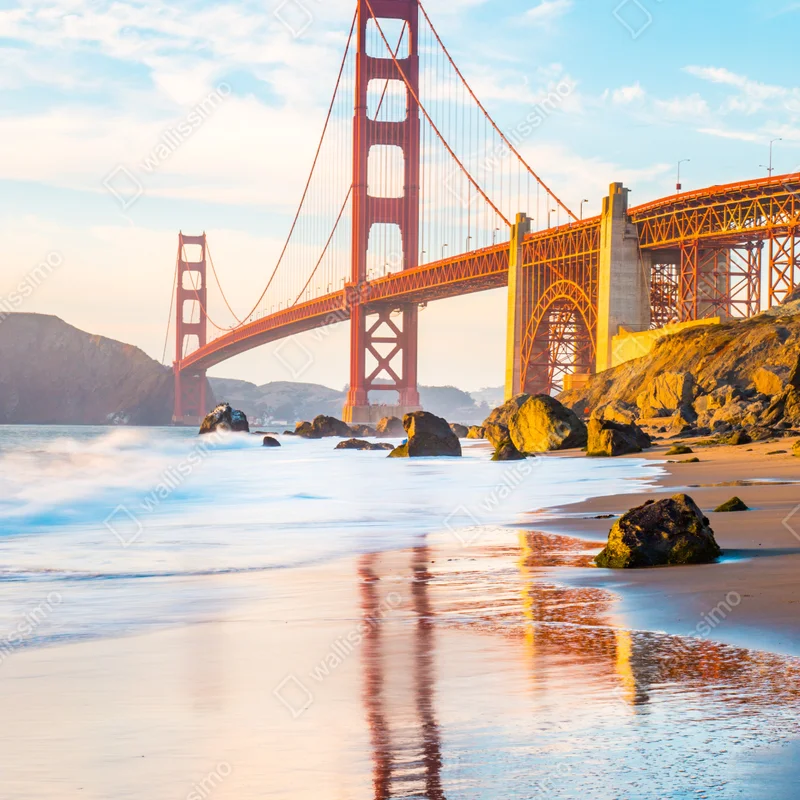 Schrankaufkleber goldene stunde an der Golden Gate Bridge, Baker Beach Schrankaufkleber goldene stunde an der Golden Gate Bridge, Baker Beach
