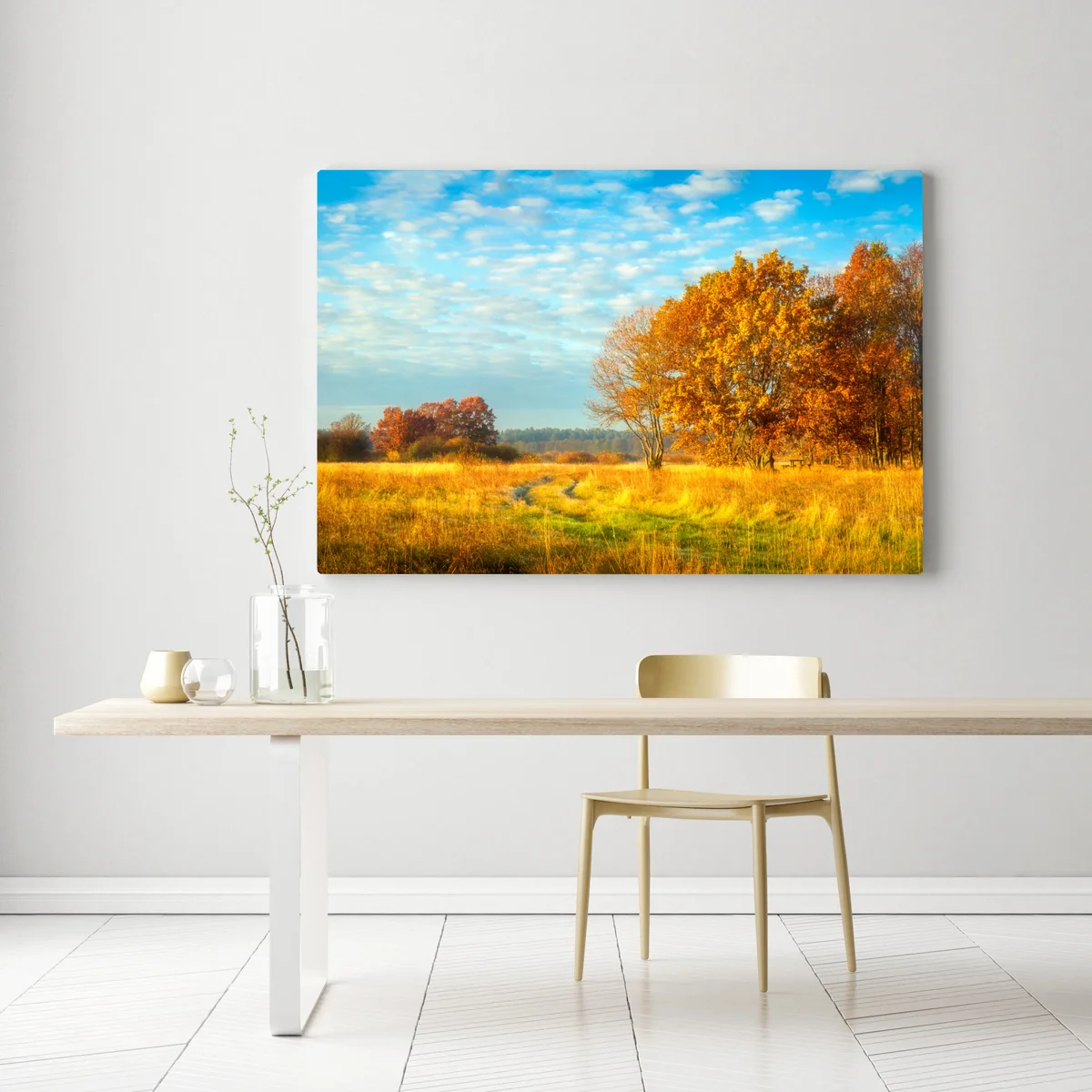 Leinwandbild goldene herbstwiese • Leinwandbilder bei Wallnifity® Leinwandbild goldene herbstwiese • Leinwandbilder bei Wallnifity®