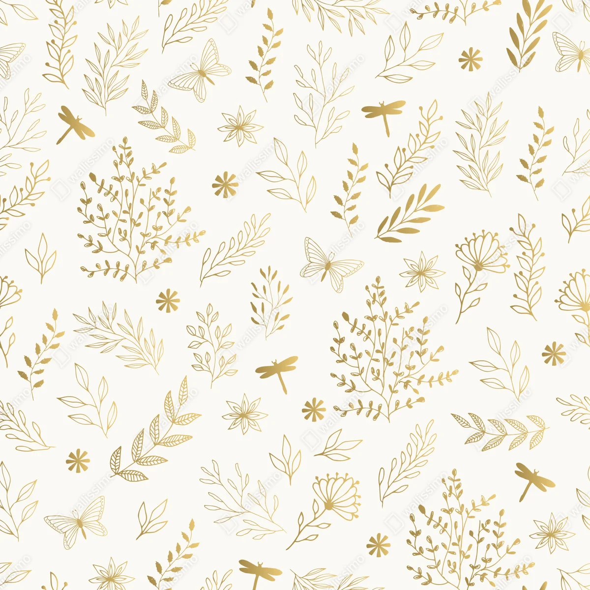 Türaufkleber goldenes botanisches muster Türaufkleber goldenes botanisches muster