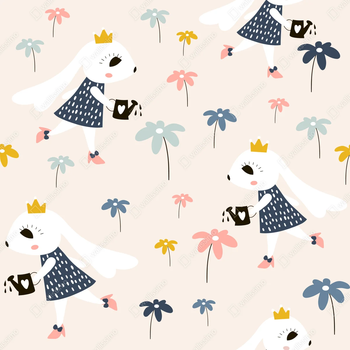 Repositionierbarer Aufkleber muster mit hasenprinzessin Repositionierbarer Aufkleber muster mit hasenprinzessin