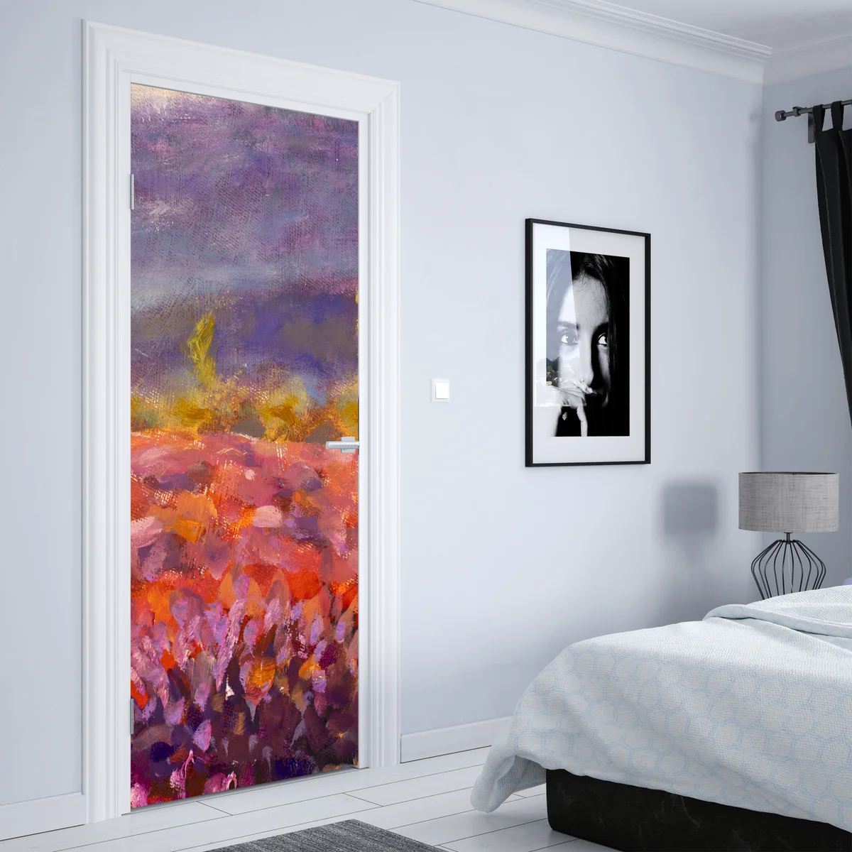 Türaufkleber Provence lavendelfeld gemälde Türaufkleber Provence lavendelfeld gemälde