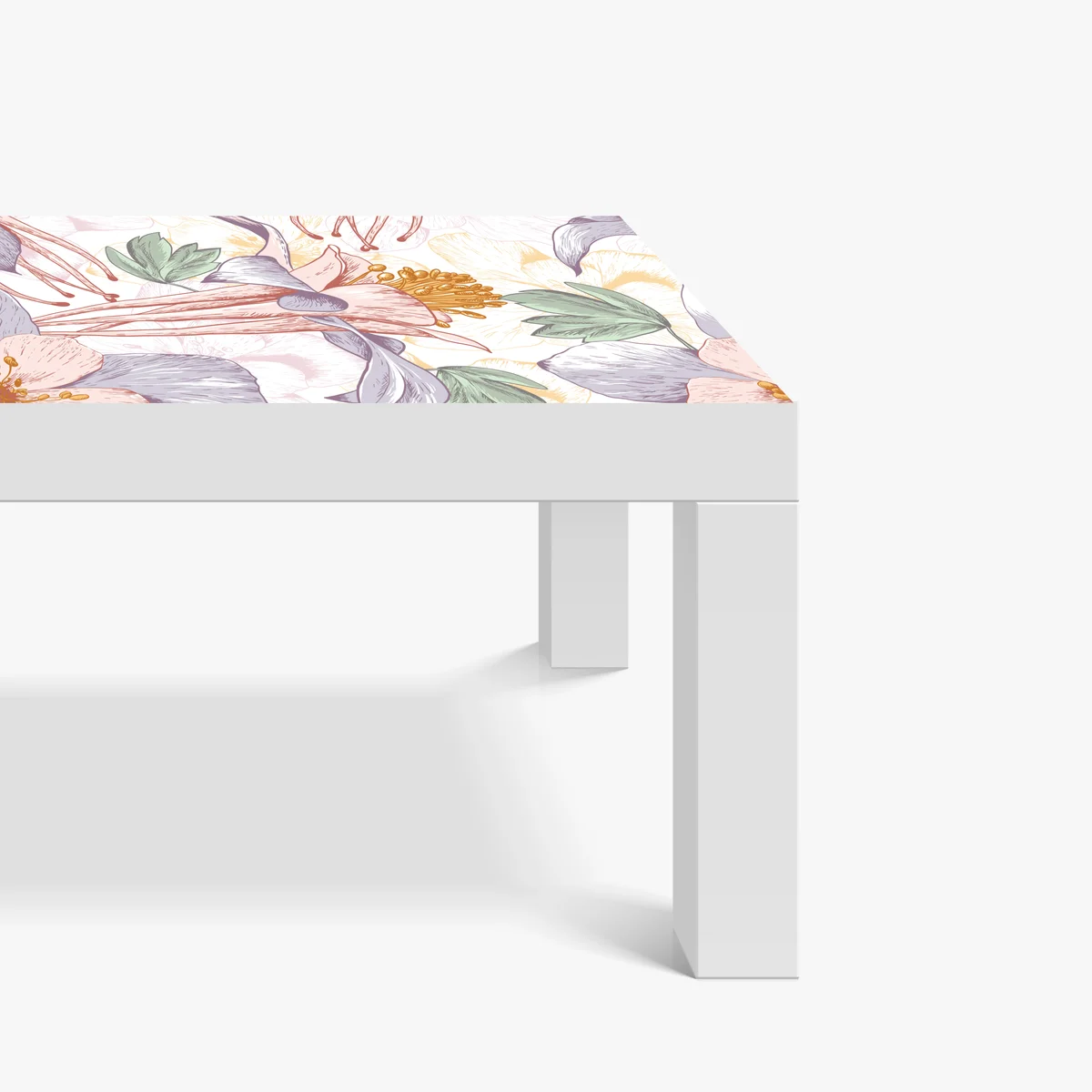 Tischaufkleber und Schreibtischaufkleber zarte pastellblumen im botanischen stil Tischaufkleber und Schreibtischaufkleber zarte pastellblumen im botanischen stil