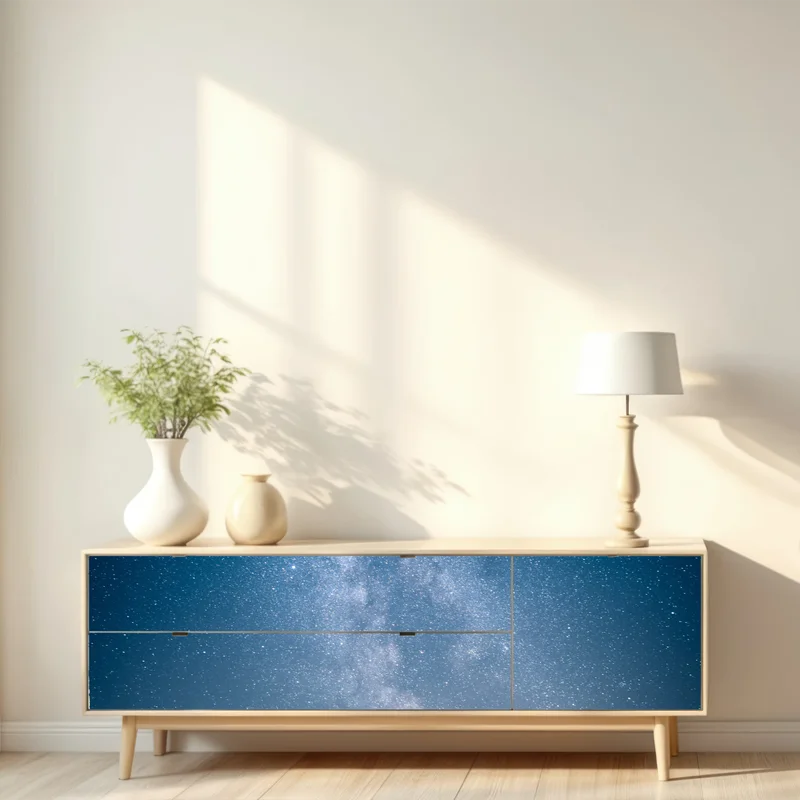 Repositionierbarer Aufkleber milchstraße über bergspiegelung Repositionierbarer Aufkleber milchstraße über bergspiegelung