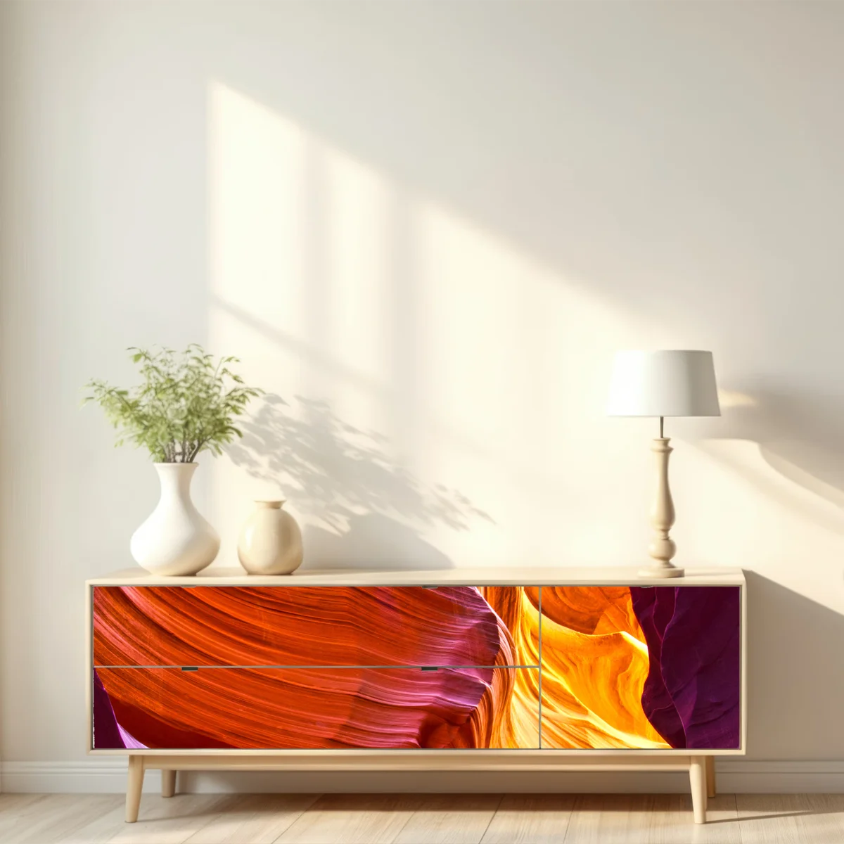 Repositionierbarer Aufkleber sonnenbeschienener sandstein canyon Repositionierbarer Aufkleber sonnenbeschienener sandstein canyon