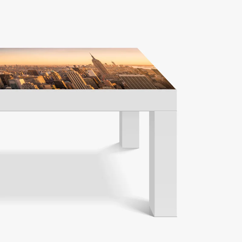 Tischaufkleber und Schreibtischaufkleber goldener sonnenuntergang über der skyline von New York