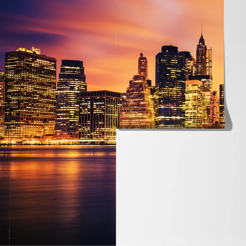 Fototapete New York skyline bei sonnenuntergang Fototapete New York skyline bei sonnenuntergang