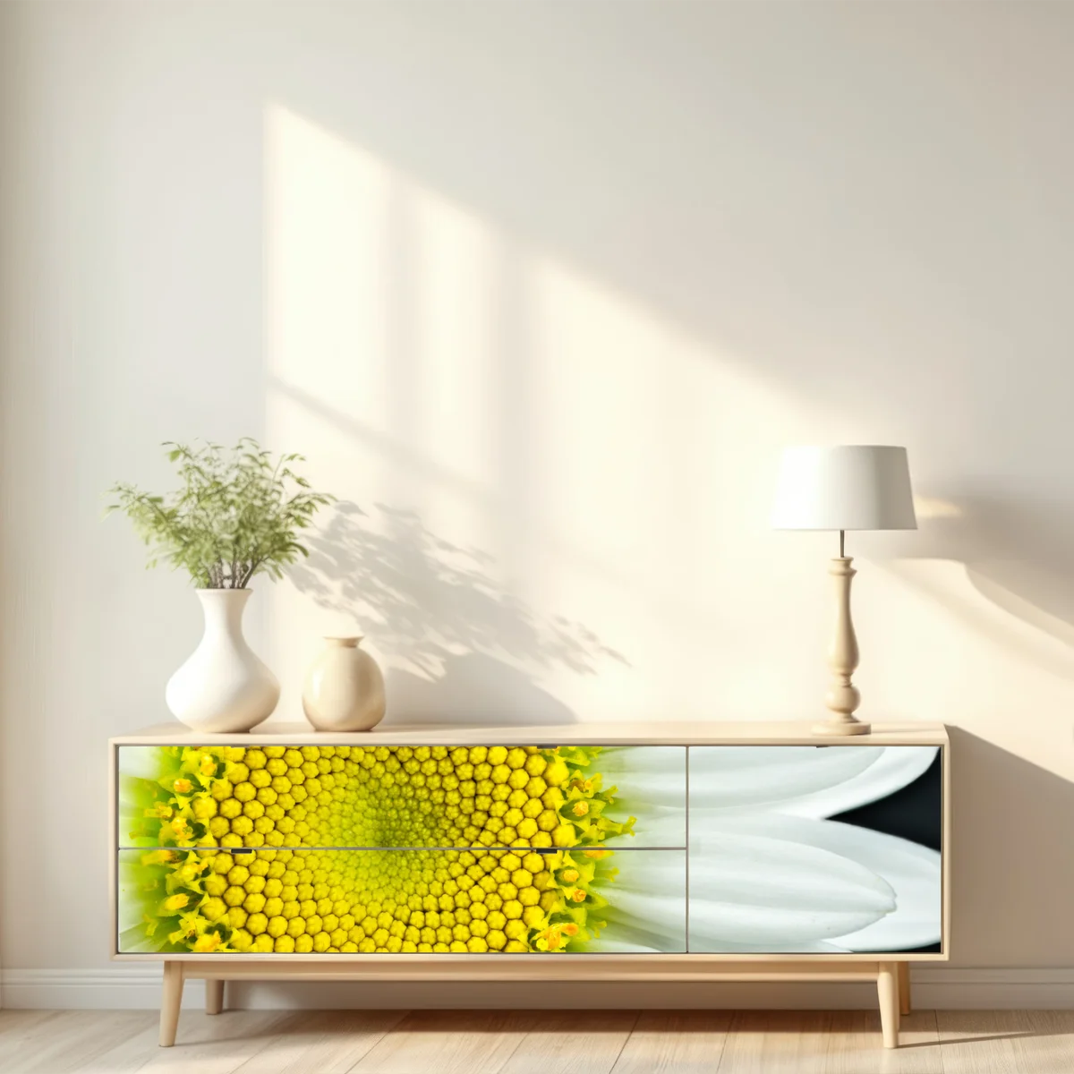 Repositionierbarer Aufkleber makro gänseblümchen spiralmuster Repositionierbarer Aufkleber makro gänseblümchen spiralmuster