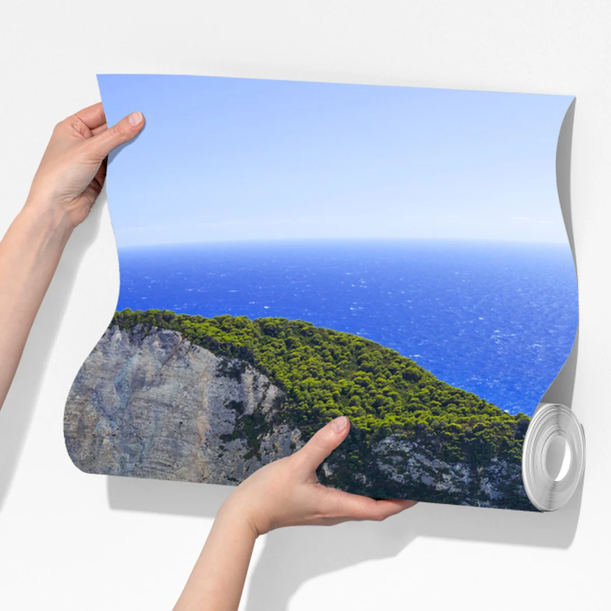 Fototapete türkisblauer klippenstrand panorama Fototapete türkisblauer klippenstrand panorama