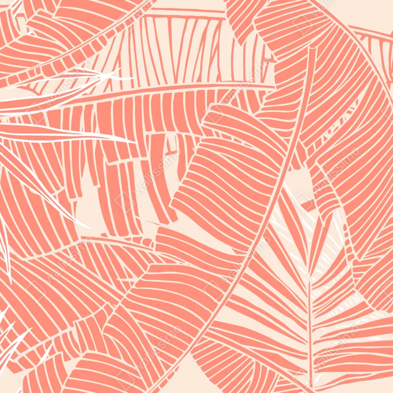 Naklejka na laptopa koralowy wzór tropikalnych liści Naklejka na laptopa koralowy wzór tropikalnych liści