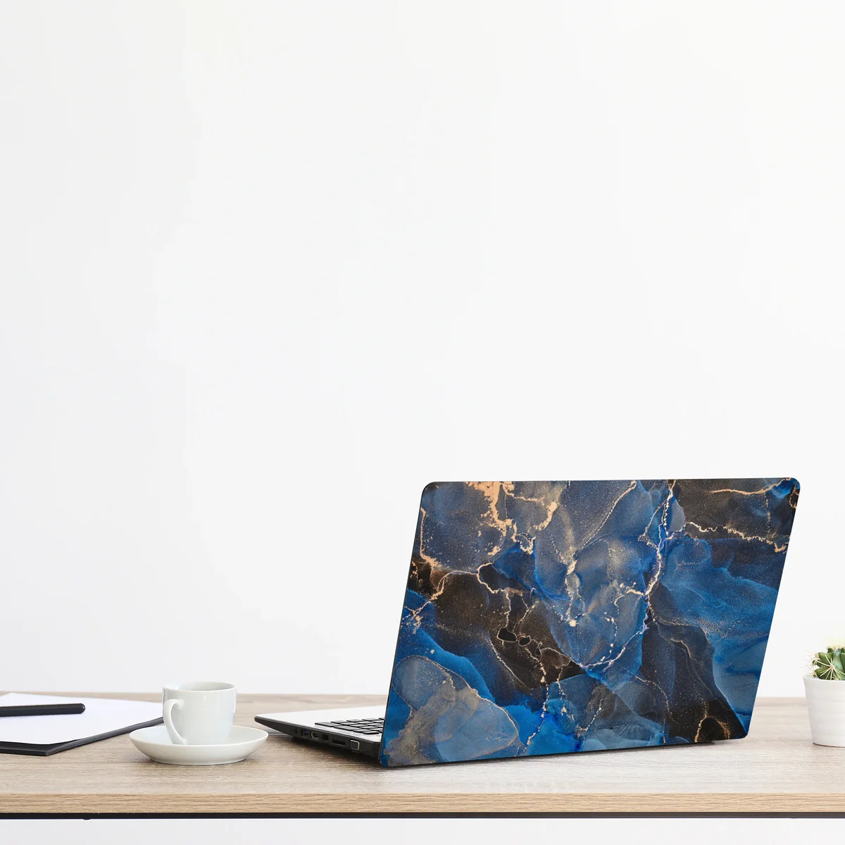 Laptop-Aufkleber luxuriöse blaue und goldene abstrakte wellen Laptop-Aufkleber luxuriöse blaue und goldene abstrakte wellen