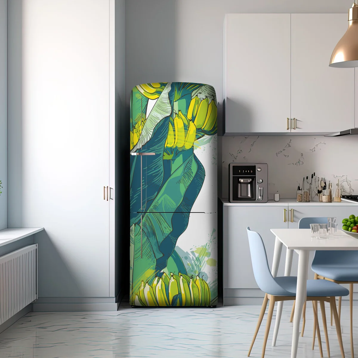 Kühlschrankaufkleber tropische bananenblatt-illustration Kühlschrankaufkleber tropische bananenblatt-illustration