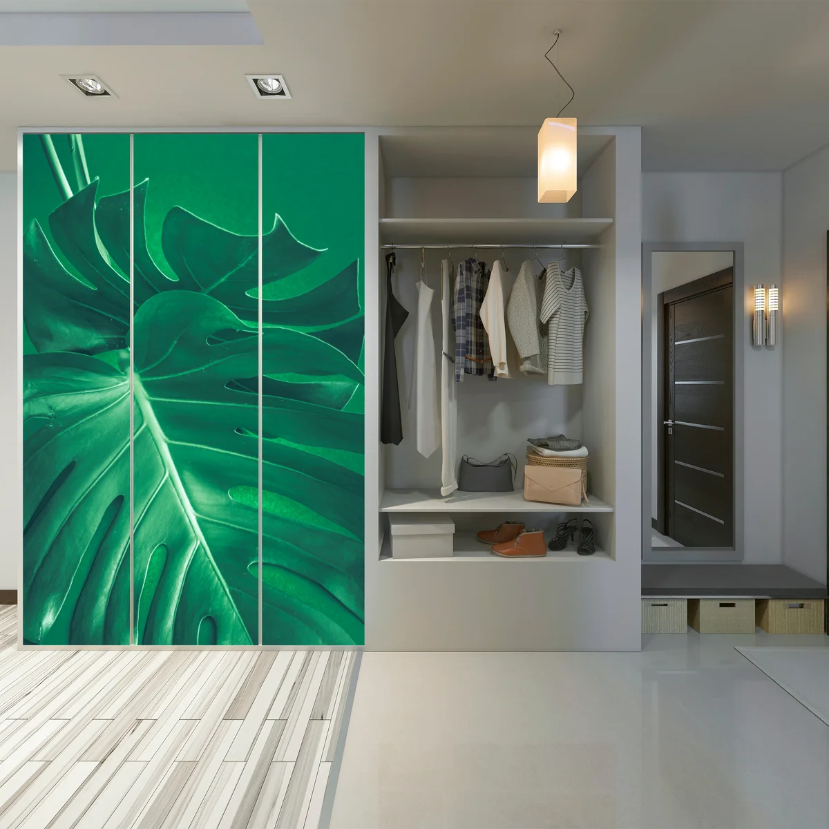 Schrankaufkleber prächtiges monstera-blatt nahaufnahme Schrankaufkleber prächtiges monstera-blatt nahaufnahme