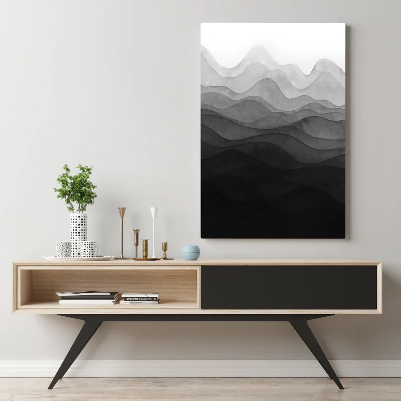 Leinwandbild monochrome geschichtete berge Leinwandbild monochrome geschichtete berge