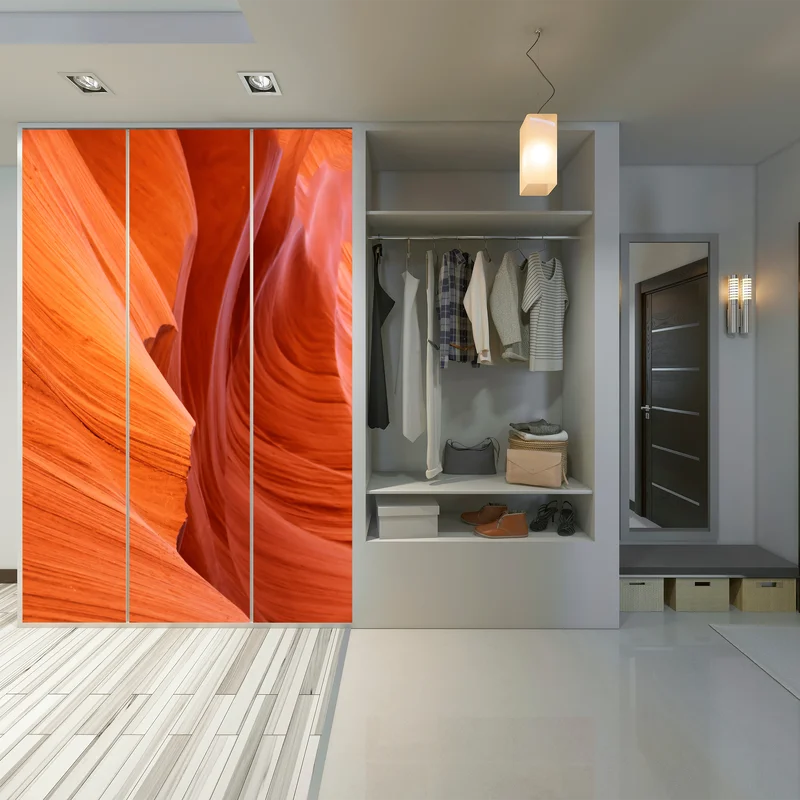 Schrankaufkleber warmer sandstein schlucht abstrakt