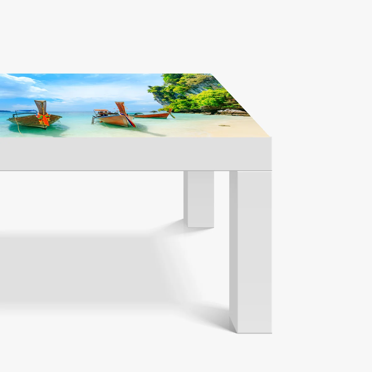 Tischaufkleber und Schreibtischaufkleber longtail-boote am türkisfarbenen strand von Phuket Tischaufkleber und Schreibtischaufkleber longtail-boote am türkisfarbenen strand von Phuket