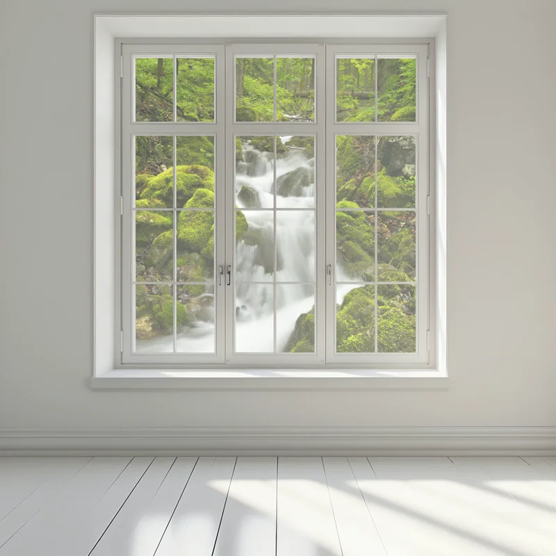 Fensteraufkleber moosiger wasserfall