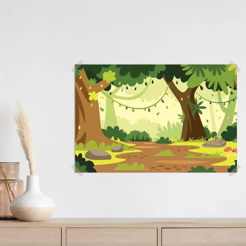 Poster Leere Deep Forest Szene Vektor • Poster bei Wallnifity® Poster Leere Deep Forest Szene Vektor • Poster bei Wallnifity®