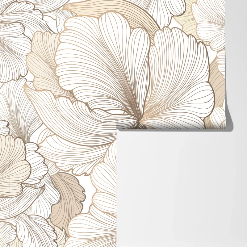 Fototapete zarte beige blumenillustration Fototapete zarte beige blumenillustration