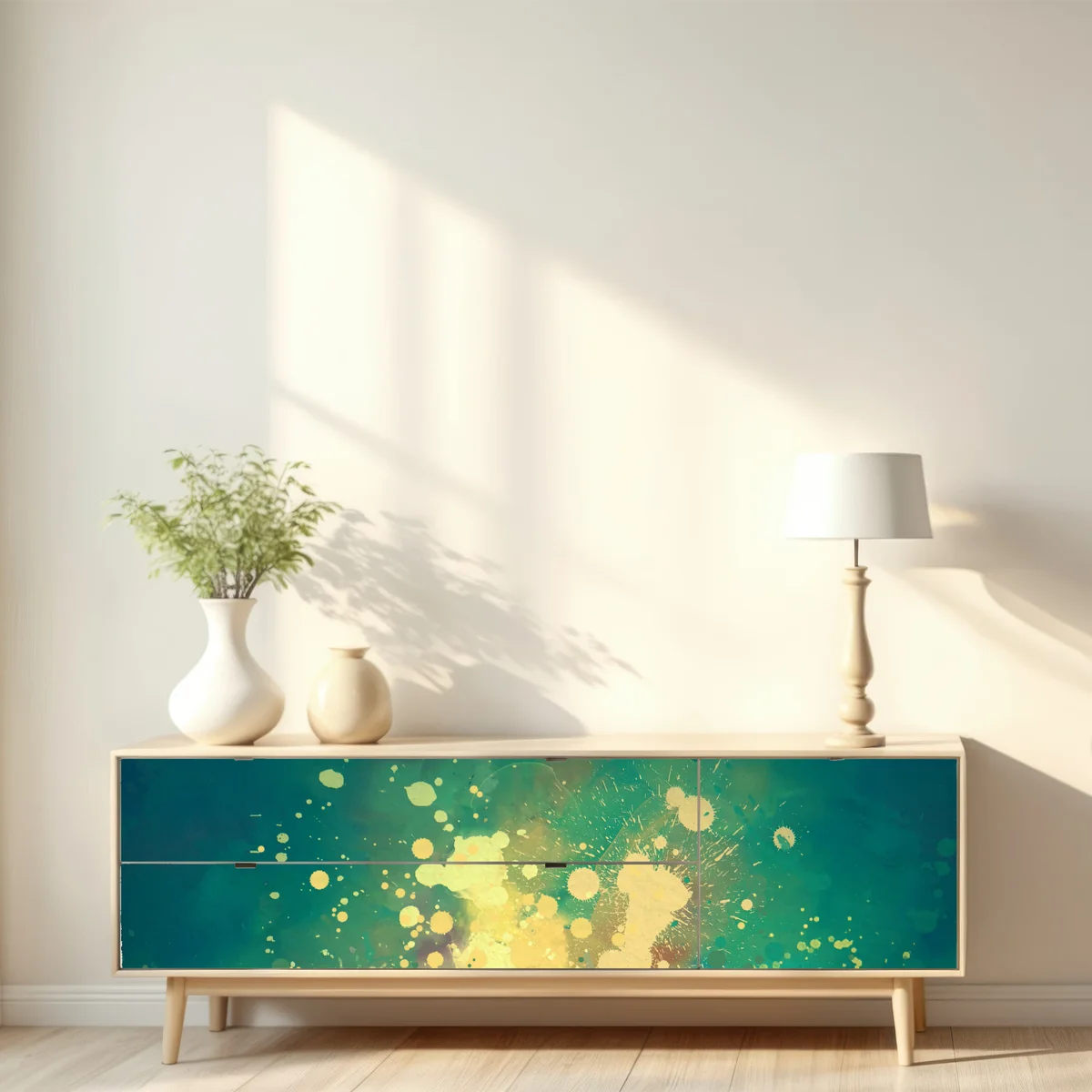 Repositionierbarer Aufkleber türkiser aquarellausbruch abstrakt Repositionierbarer Aufkleber türkiser aquarellausbruch abstrakt