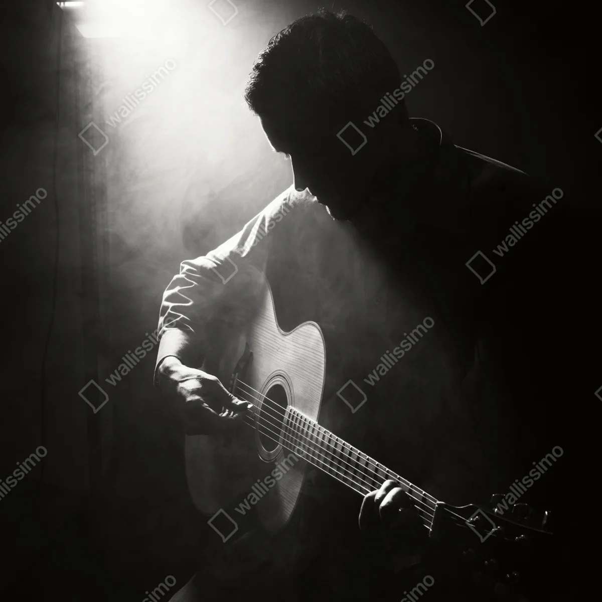 Kühlschrankaufkleber silhouette eines gitaristen im scheinwerferlicht Kühlschrankaufkleber silhouette eines gitaristen im scheinwerferlicht