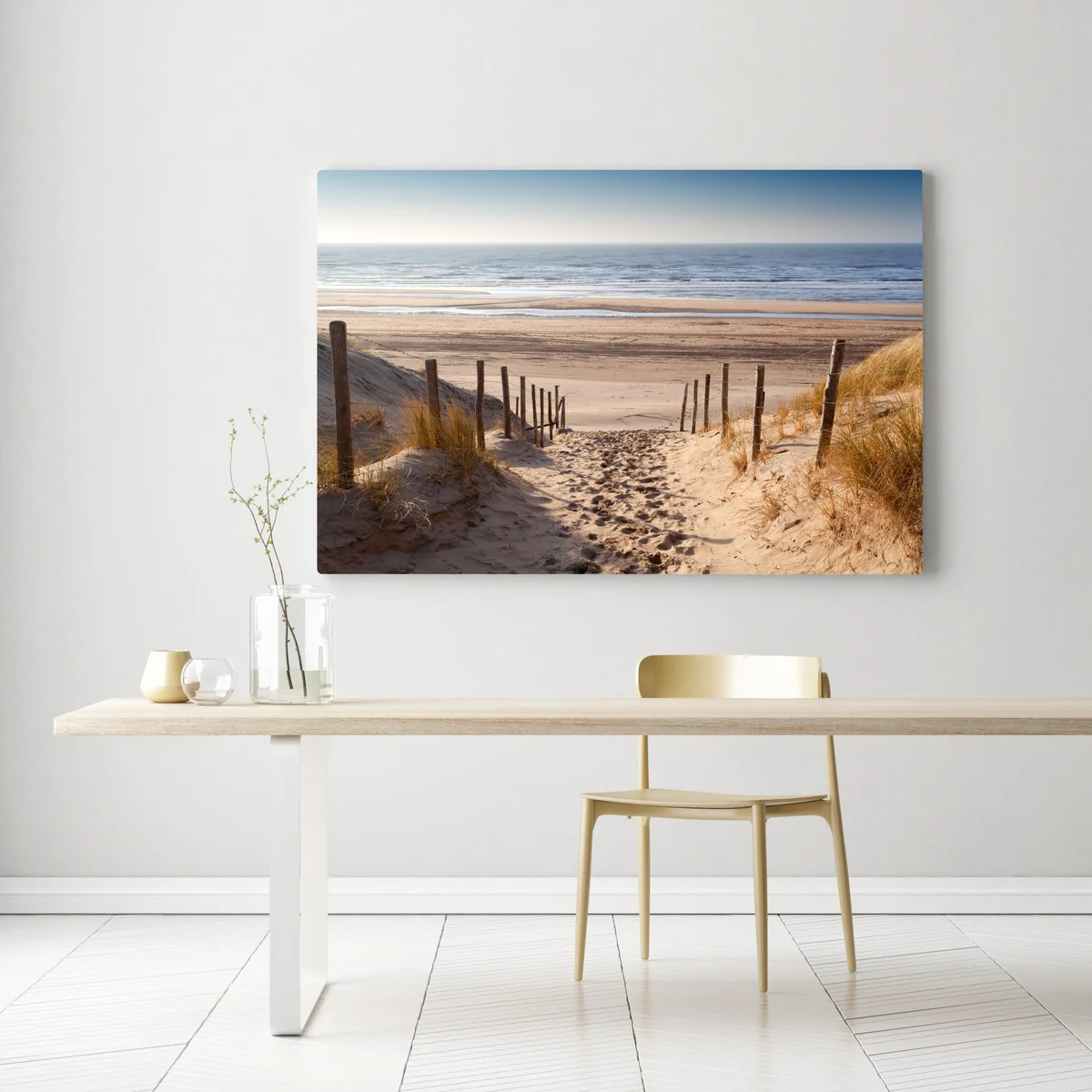 Leinwandbild sonniger weg zur Nordsee Leinwandbild sonniger weg zur Nordsee