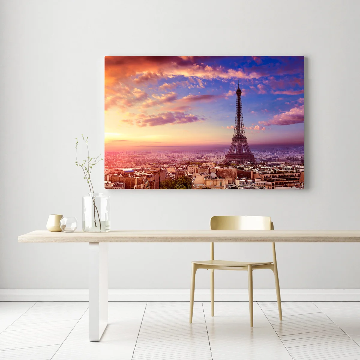 Leinwandbild sonnenuntergang über dem Eiffelturm Leinwandbild sonnenuntergang über dem Eiffelturm