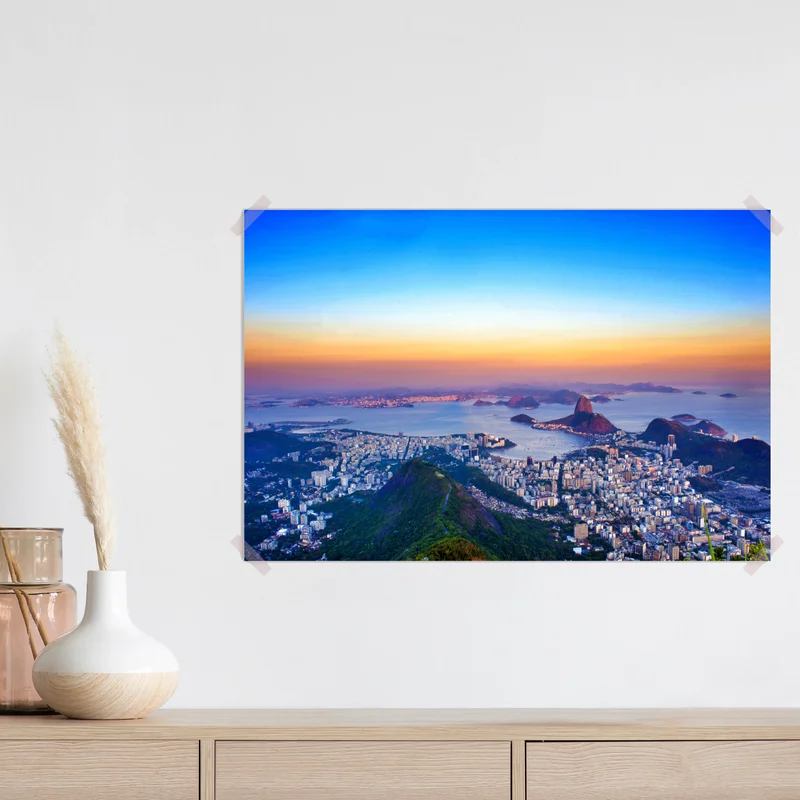 Poster panorama von Rio de Janeiro bei sonnenuntergang Poster panorama von Rio de Janeiro bei sonnenuntergang