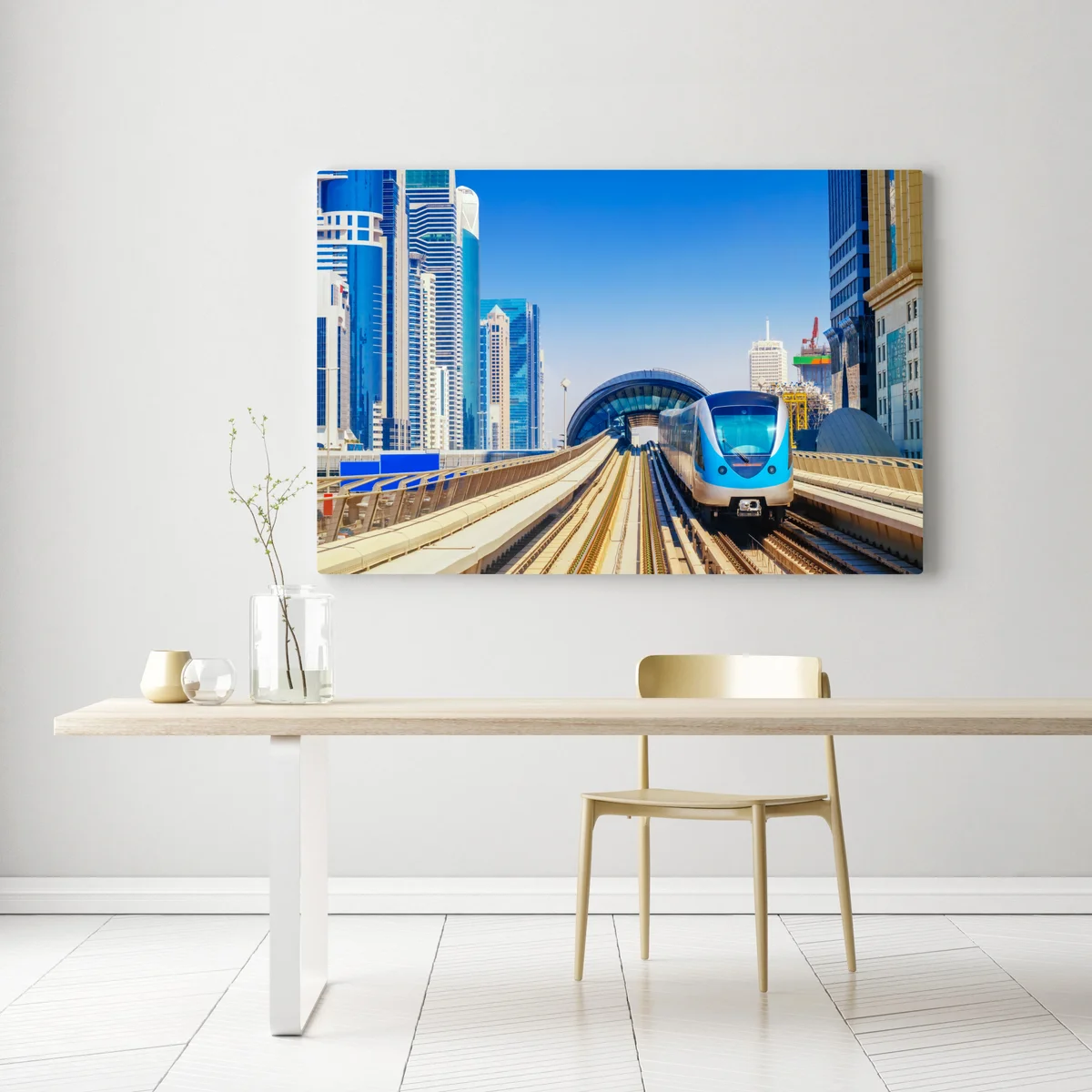 Leinwandbild städtische u-bahn im sonnenschein Leinwandbild städtische u-bahn im sonnenschein