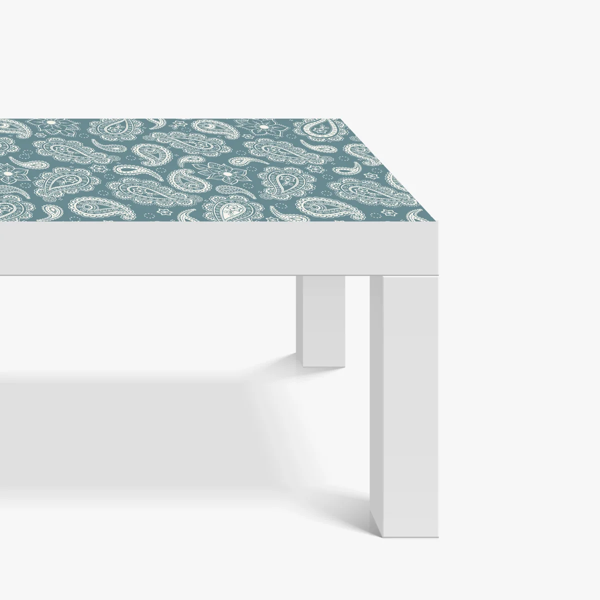 Tischaufkleber und Schreibtischaufkleber türkis paisley muster mit blumendetails Tischaufkleber und Schreibtischaufkleber türkis paisley muster mit blumendetails