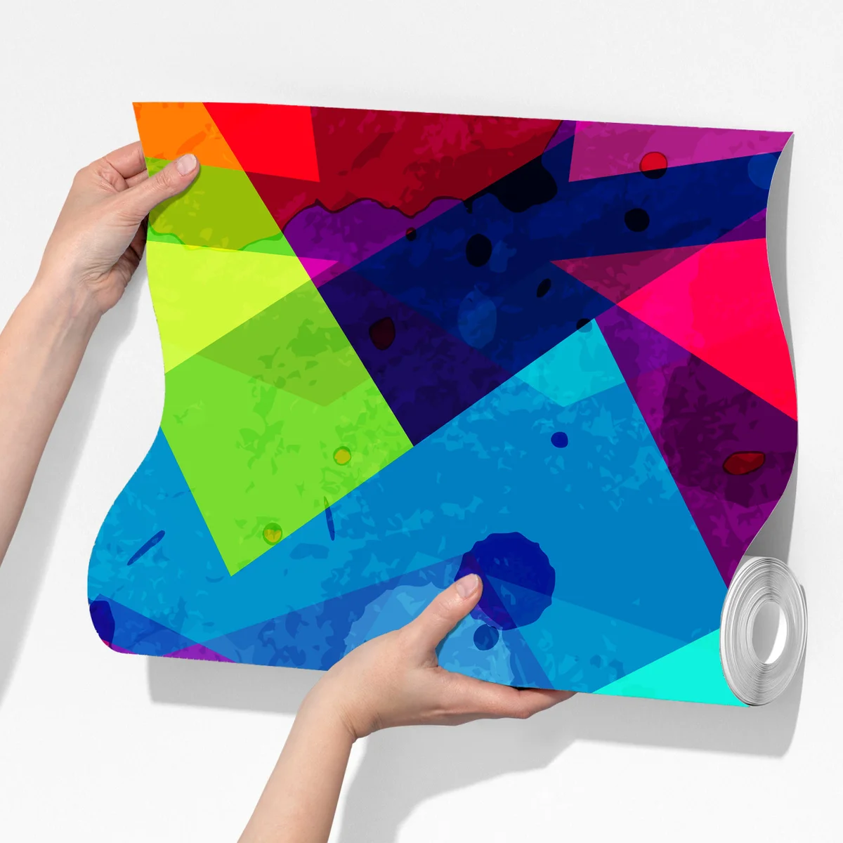 Fototapete lebendige geometrische aquarell-collage Fototapete lebendige geometrische aquarell-collage