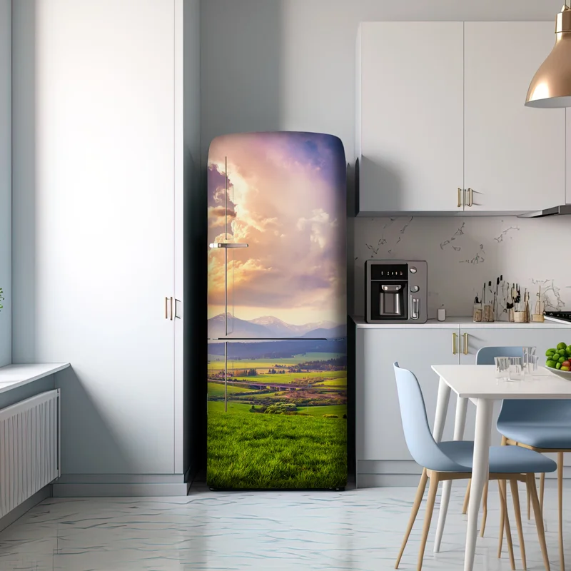 Kühlschrankaufkleber frühlingshafte panoramalandschaft der Tatra, Slowakei