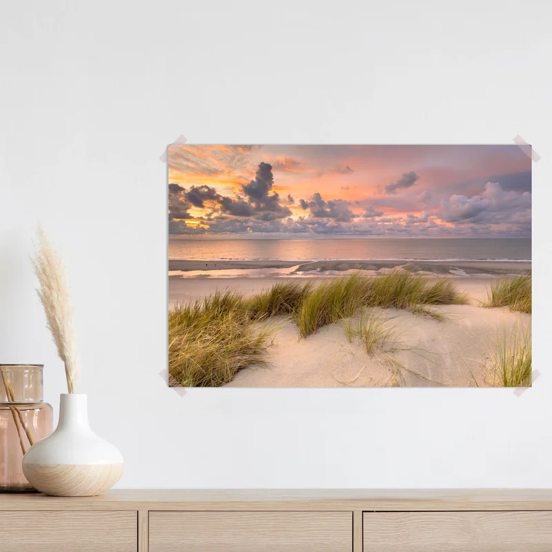 Poster sonnenuntergang über dünen in Zeeland Poster sonnenuntergang über dünen in Zeeland