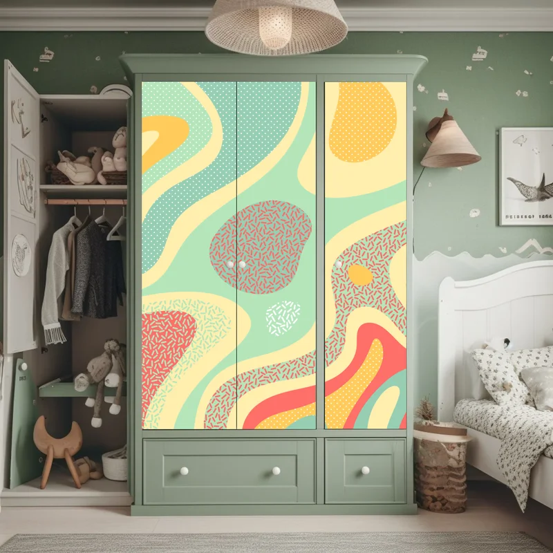 Schrankaufkleber pastelliges organisches abstraktes muster