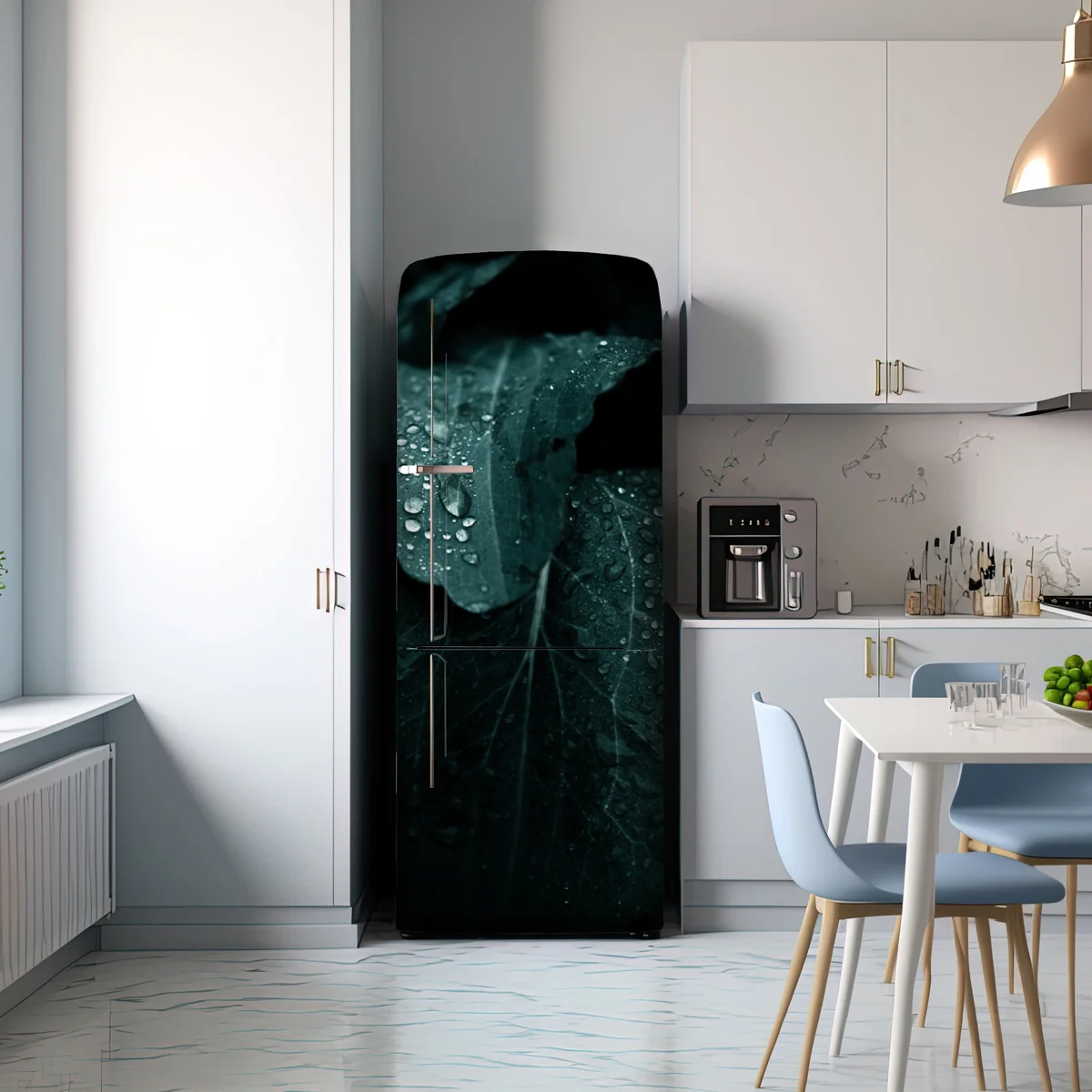 Kühlschrankaufkleber tautropfen auf blättern Kühlschrankaufkleber tautropfen auf blättern