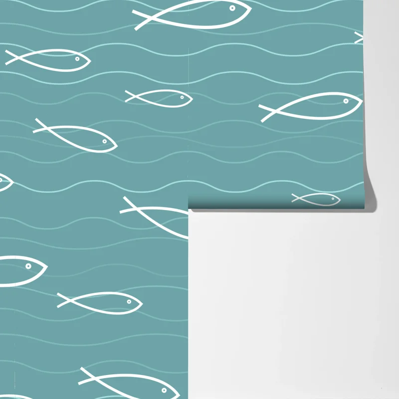 Fototapete türkis fischmuster Fototapete türkis fischmuster