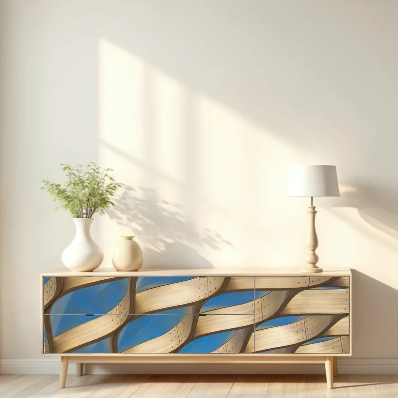 Repositionierbarer Aufkleber holzlamellen überdachung in Chicago