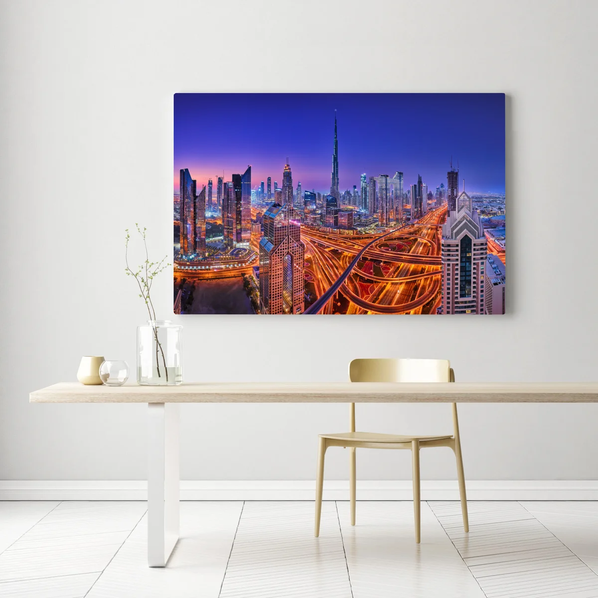 Leinwandbild Dubai panorama bei dämmerung Leinwandbild Dubai panorama bei dämmerung