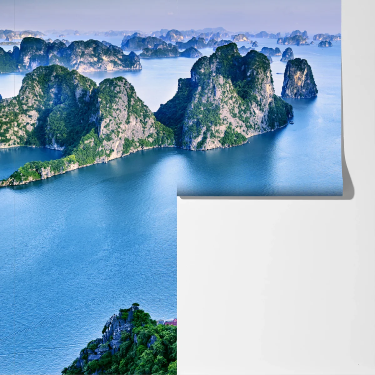 Fototapeta zatoka Ha Long panorama wapiennych wysp Fototapeta zatoka Ha Long panorama wapiennych wysp