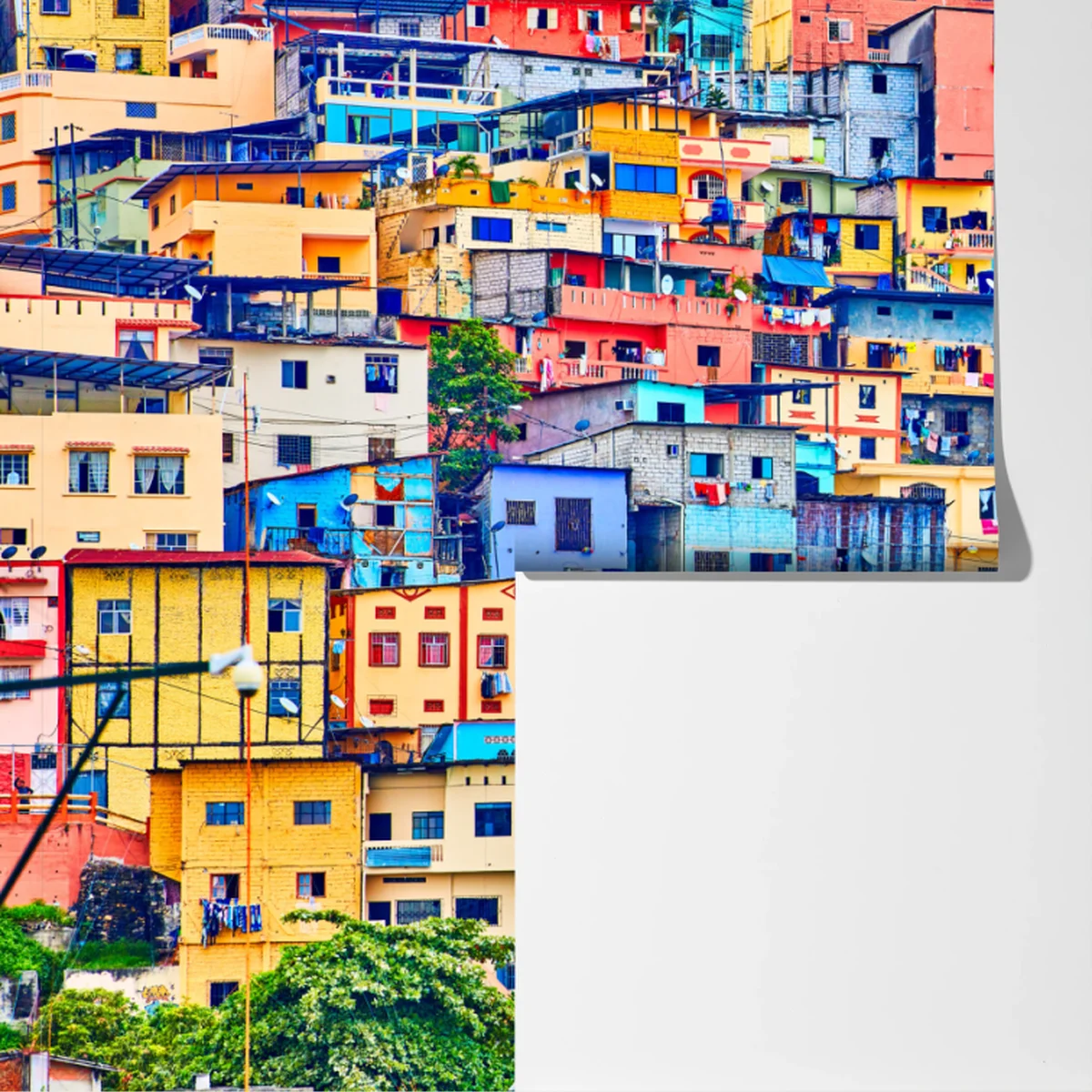 Fototapete bunte häuser von Las Peñas am Santa Ana hügel, Guayaquil Fototapete bunte häuser von Las Peñas am Santa Ana hügel, Guayaquil