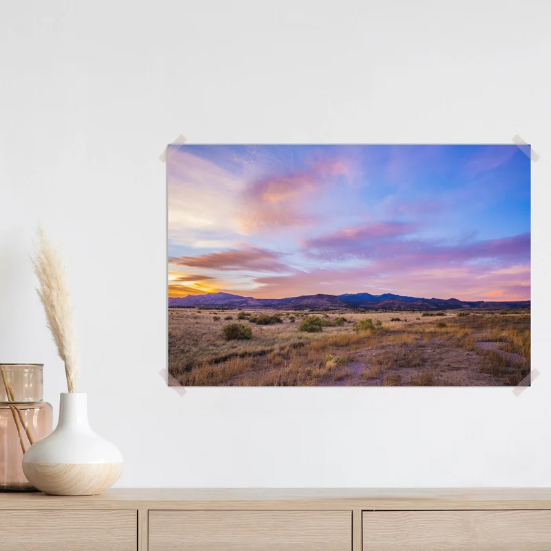 Poster pastellsonnenuntergang über wüstenbergen Poster pastellsonnenuntergang über wüstenbergen
