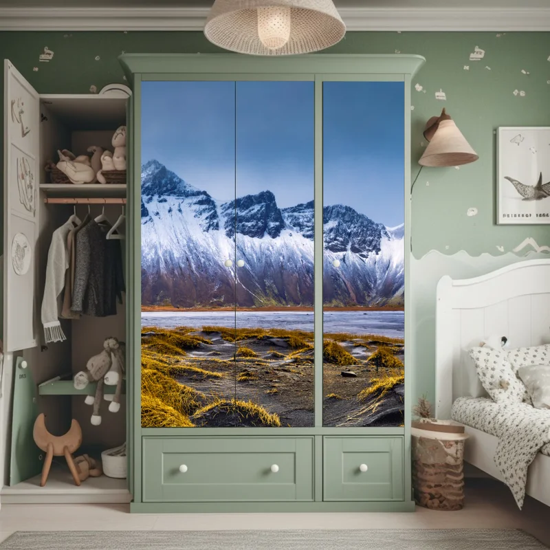 Schrankaufkleber panorama Vestrahorn bei Stokksnes