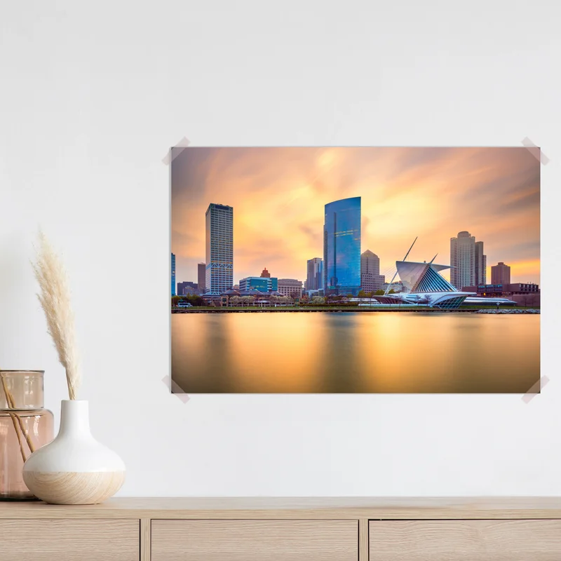 Poster Milwaukee skyline bei dämmerung Poster Milwaukee skyline bei dämmerung