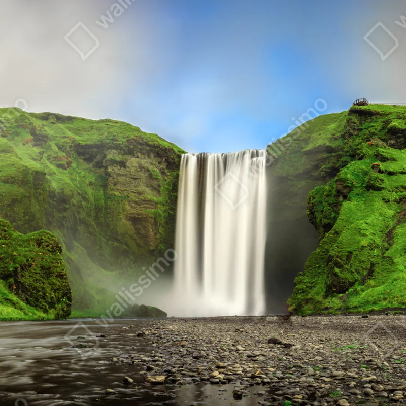 Fototapete panorama des wasserfalls Skogafoss Fototapete panorama des wasserfalls Skogafoss