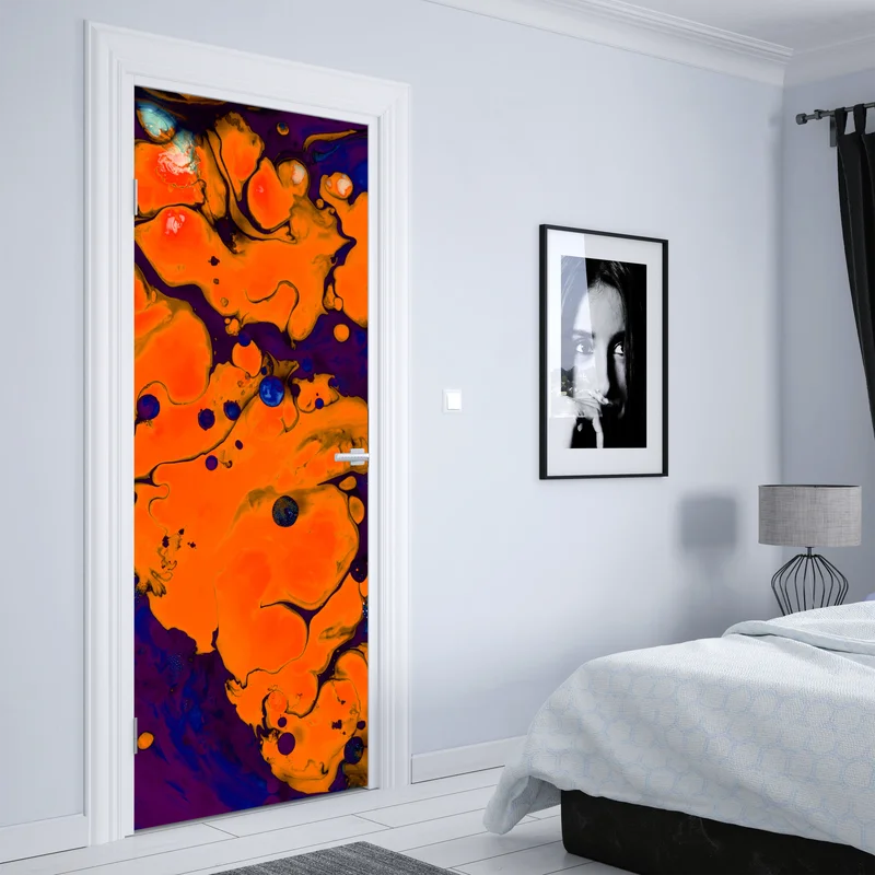 Türaufkleber intensiver oranger fluss