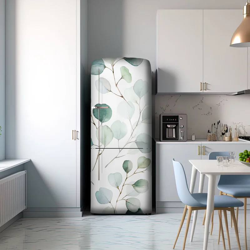 Kühlschrankaufkleber zarter eukalyptus-aquarell blättermuster