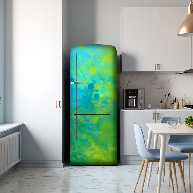 Kühlschrankaufkleber lebhafte türkis und limetten aquarellspritzer Kühlschrankaufkleber lebhafte türkis und limetten aquarellspritzer