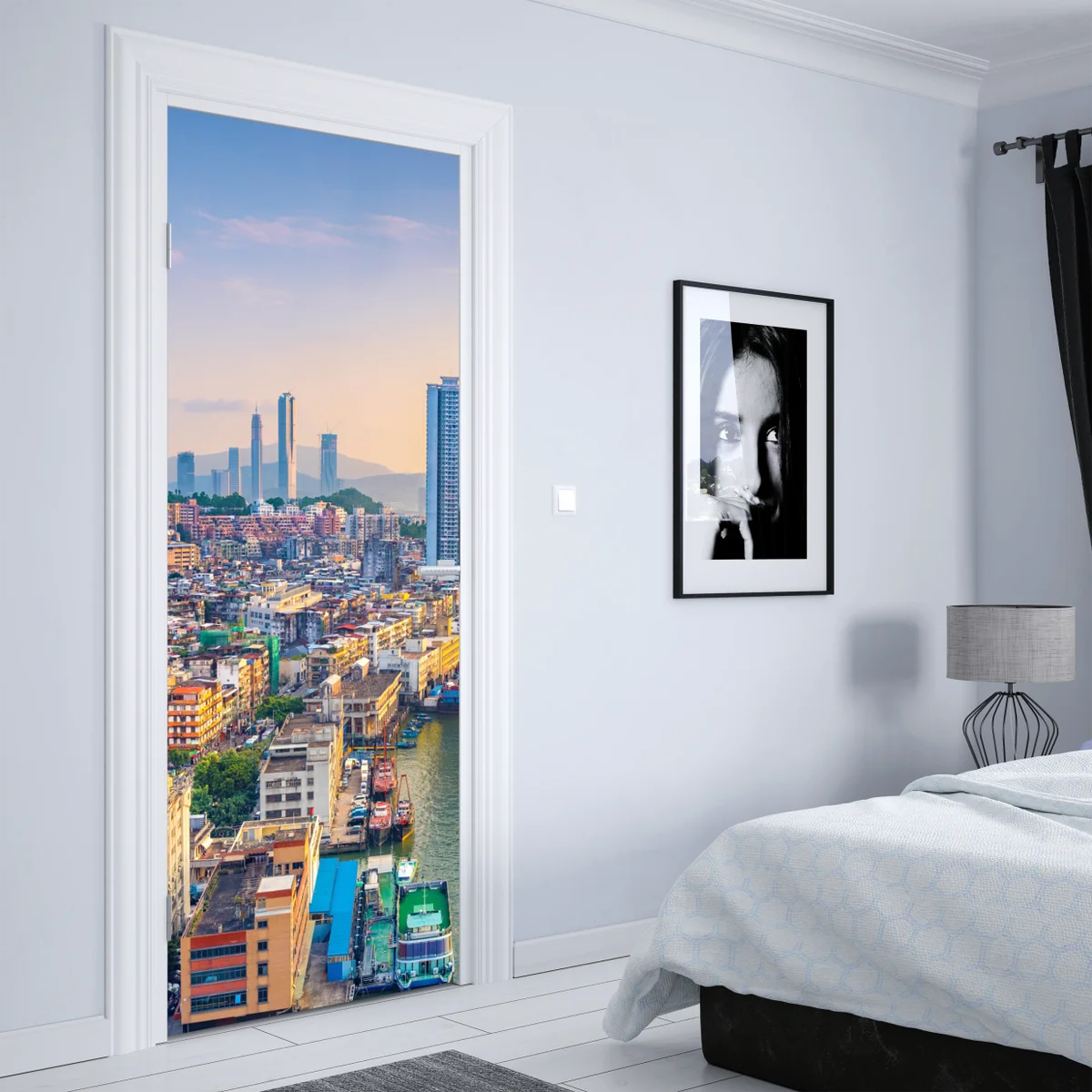 Türaufkleber Macau skyline bei sonnenuntergang Türaufkleber Macau skyline bei sonnenuntergang